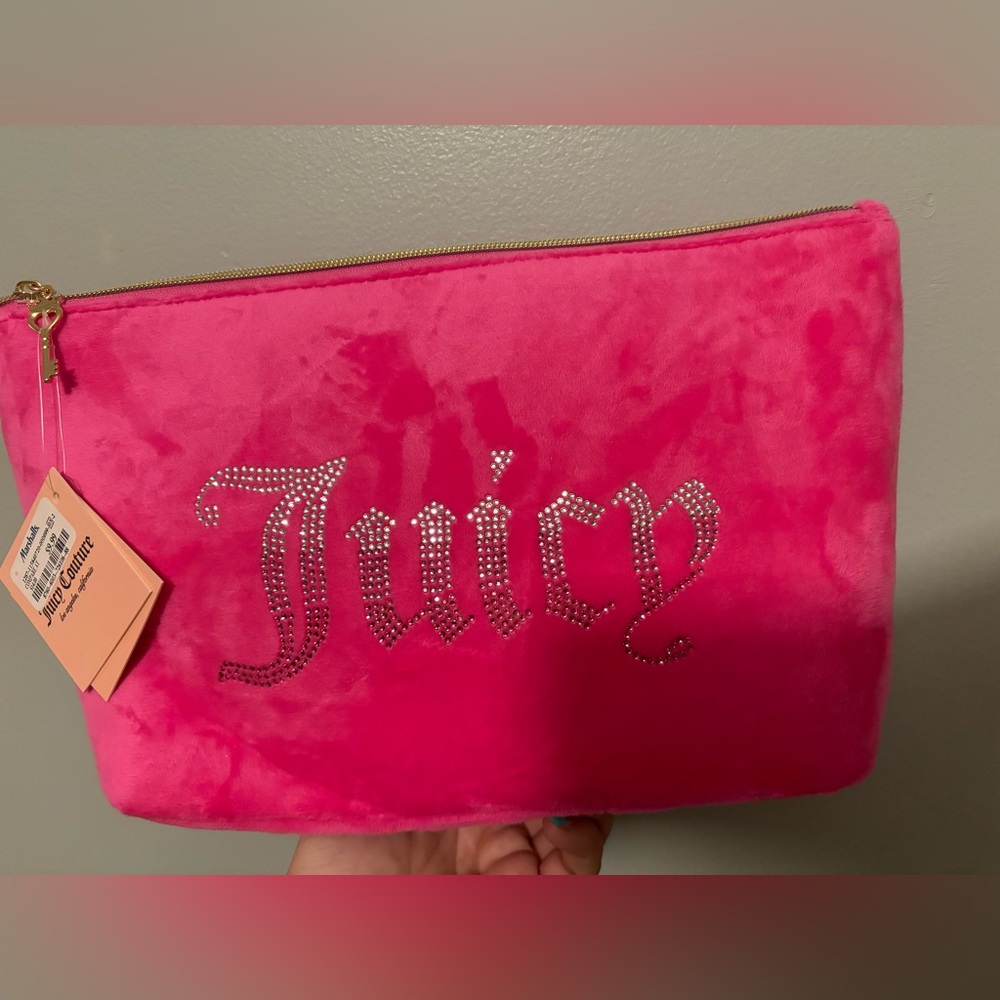 Hot pink juicy travel cosmetic bag